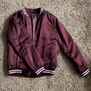Maroon bomber jacket